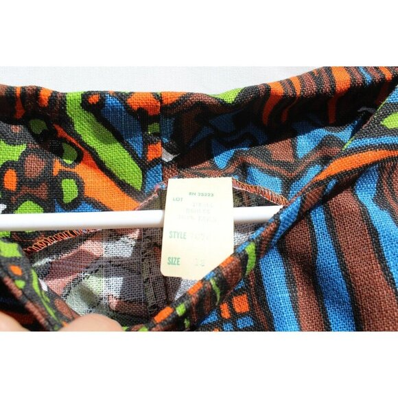 Vintage 1960s Retro Mod MCM Psychedelic Sleeveless Needle Dress - Picture 3 of 4